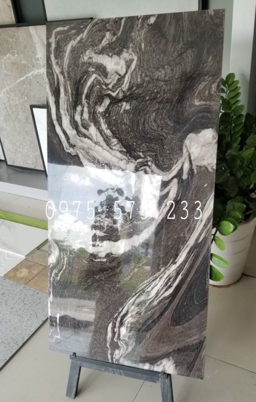 Gạch 60x120 vân đá đen nâu trắng siêu bóng nhũ vàng bạc cao cấp 18