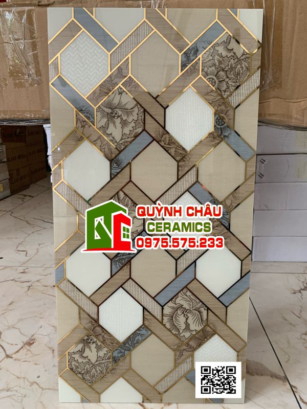 Mẫu gạch điểm ốp tường nhũ vàng 30x60 đẹp mới nhất mnk