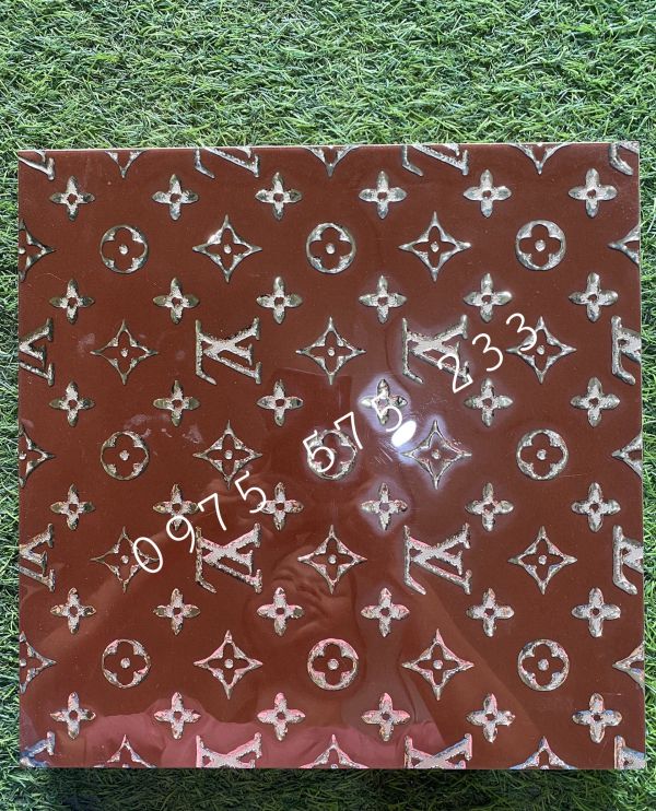 Gạch đỏ nâu 30x30 điểm nhũ bạc vàng đẹp