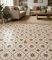 Gạch bông 40x40 màu trắng kem kết hợp họa tiết nâu đất