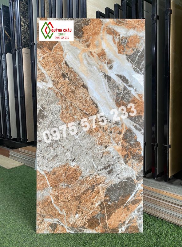 Gạch đẹp giả đá 600x1200 bóng kiếng cao cấp