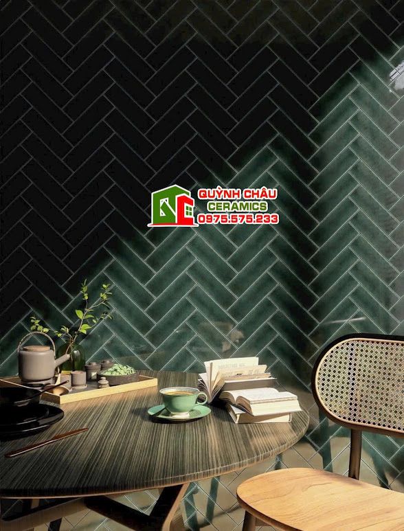 Mẫu gạch thẻ 6x20 men bóng dạn ốp tường trang trí