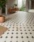 Gạch bông 40x40 trắng đen hoạ tiết hoa 4 cánh