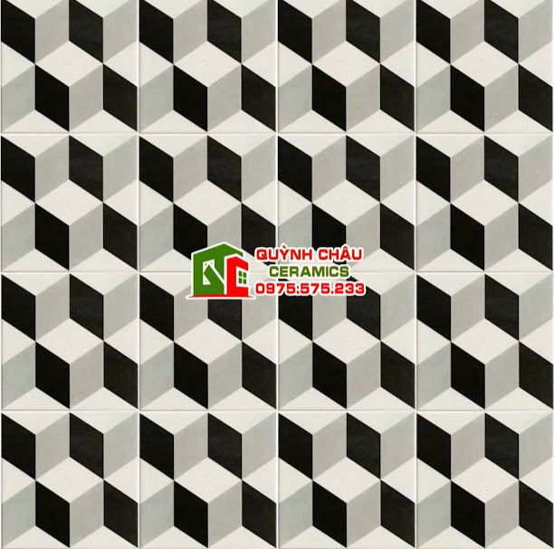 Gạch bông họa tiết hình khối 20x20 cm