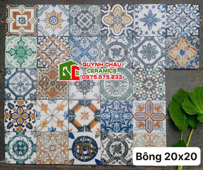 Gạch bông 20x20 mix hoa văn lộn xộn