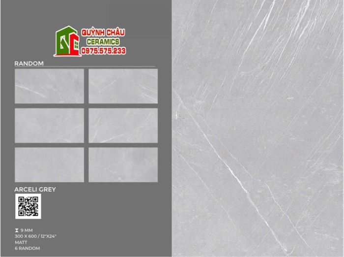 Gạch mờ 30x60 ấn độ xám vân đá cao cấp