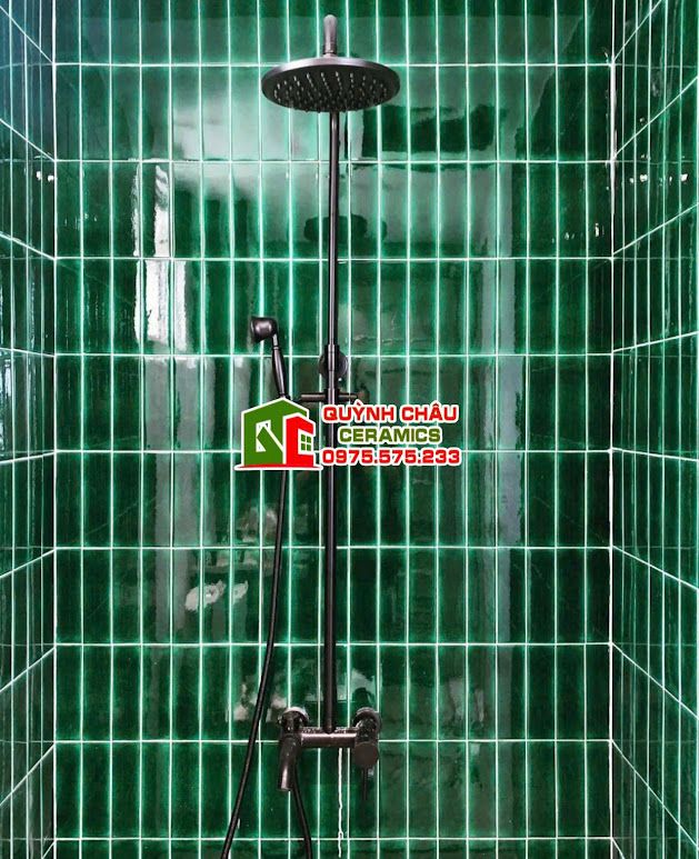Gạch thẻ màu xanh ốp tường trang trí 6x20 giá rẻ