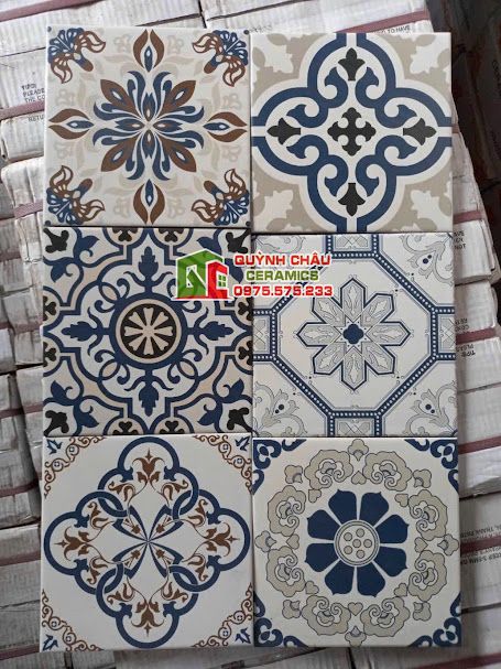 Gạch bông 20x20 hoa văn xáo trộn hỗn hợp