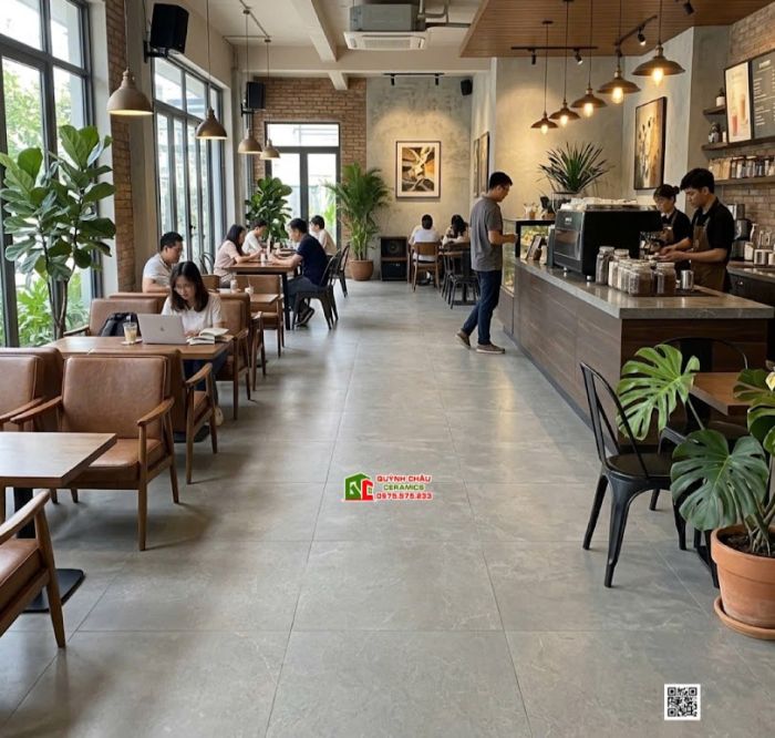 Gạch lát nền Viglacera vân đá mờ xi măng 80x80cm