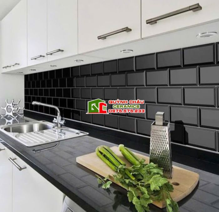 Gạch thẻ đen mờ 75x150 vát cạnh Gạch thẻ đen mờ 75x150 vát cạnh