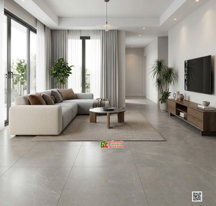 Gạch lát nền Viglacera vân đá mờ xi măng 80x80cm