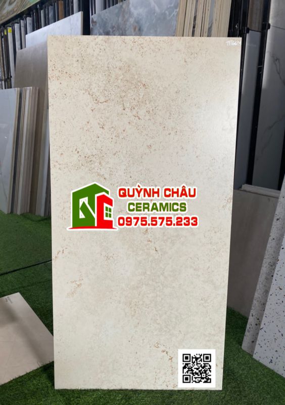 Gạch ốp lát 60x120 màu kem men mờ Sandstone Crema ấn độ