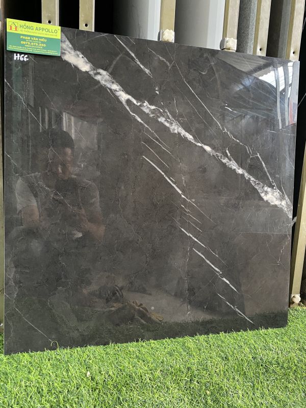 Gạch đen vân trắng tia chớp 60x60 ấn độ giá rẻ 3805