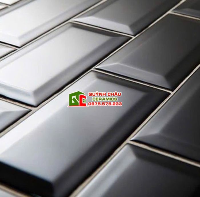 Gạch thẻ đen mờ 75x150 vát cạnh Gạch thẻ đen mờ 75x150 vát cạnh