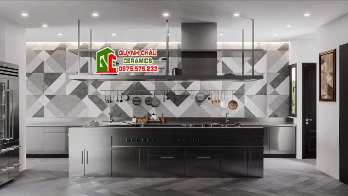 Gạch ấn độ 60x60 mờ terrazzo hoạ tiết xéo              