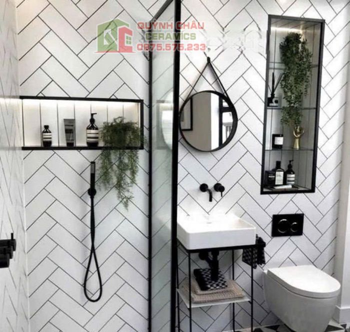 Gạch ốp tường 75x300 thẻ trắng mờ trung quốc 
