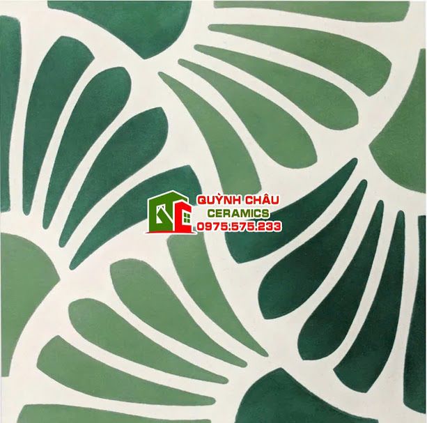 Gạch bông hoa văn vỏ sò xanh 20x20 cm