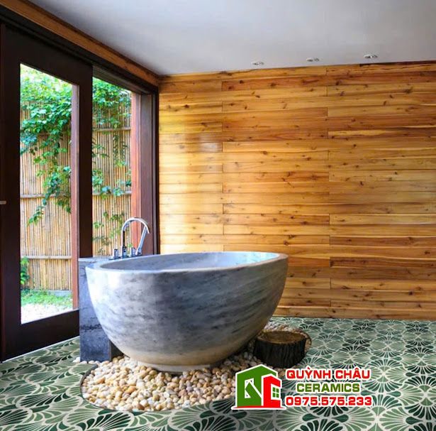 Gạch bông hoa văn vỏ sò xanh 20x20 cm