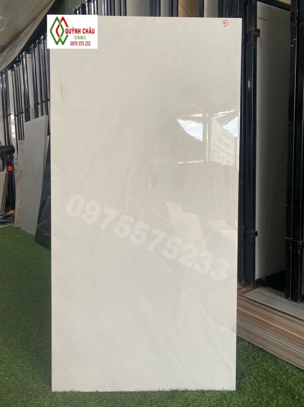 Gạch lát nền 60x120 bóng kính vân mây xanh nhẹ