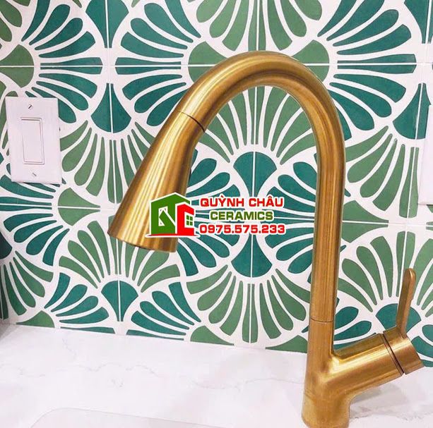 Gạch bông hoa văn vỏ sò xanh 20x20 cm