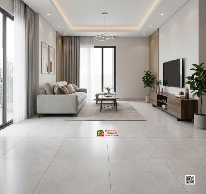 Gạch lát nền 80x80 bề mặt mờ vân đá Marble màu xám sáng