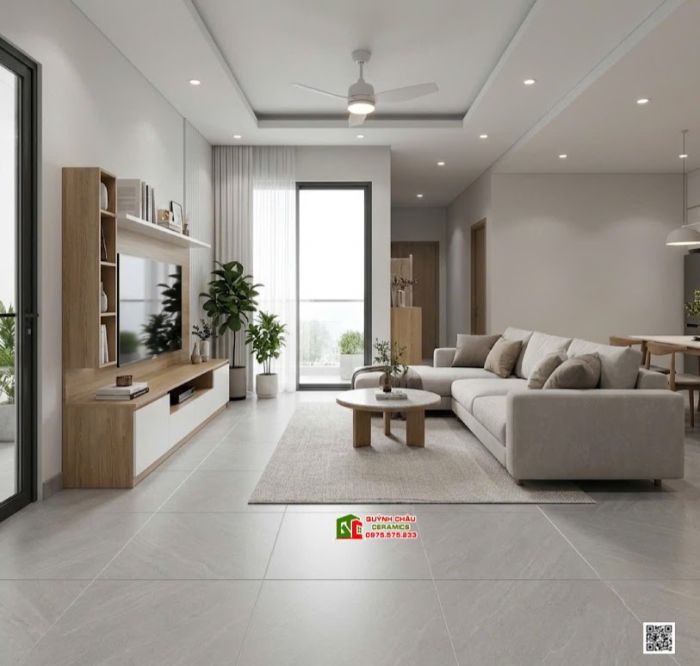 Gạch Việt Ý 80x80 bề mặt mờ màu xám vân đá chéo