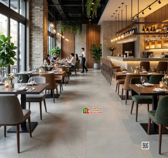 Gạch 80x80 Viglacera chất liệu xương đá bề mặt men mờ màu xám