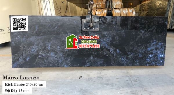 Đá ấn độ khổ lớn 80x240 màu xanh đen siêu đẹp bóng kiếng