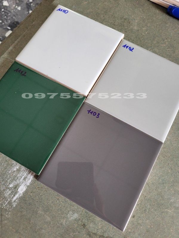 Gạch thẻ ốp tường 10x10 trắng xám xanh