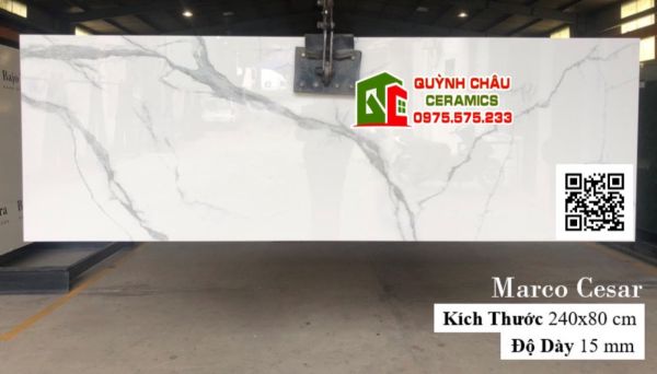 Đá ấn độ siêu dày 80x240 trắng vân mây khói bóng kiếng