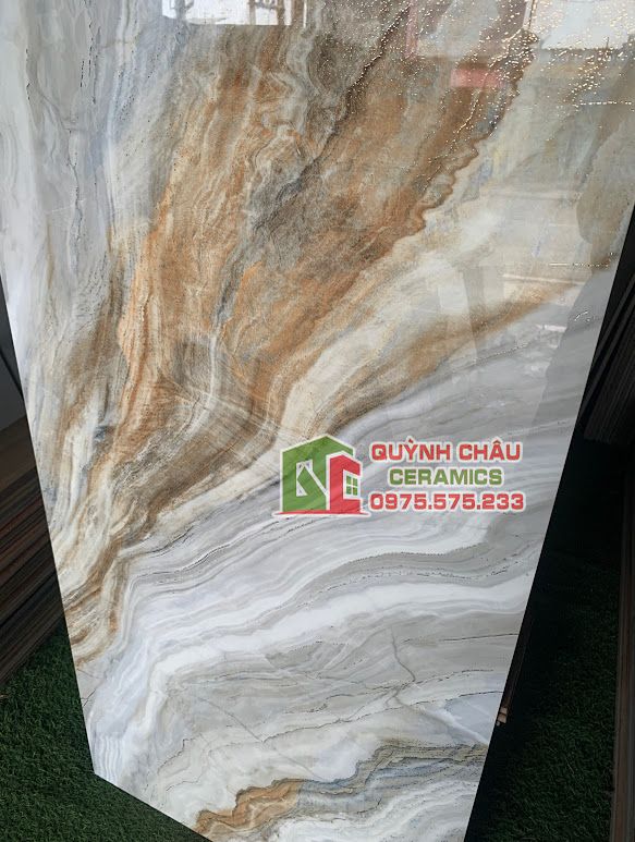 Gạch 60x120 khắc kim vân cát vàng đá bóng cao cấp