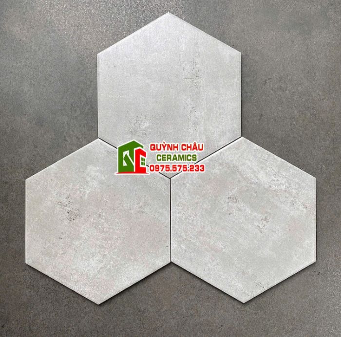 Gạch lục giác xám 200x230 trang trí xi măng 4220