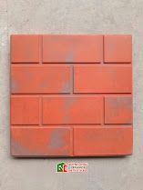 Gạch lát sân bê tông 40x40 giả cổ Hội An màu đỏ