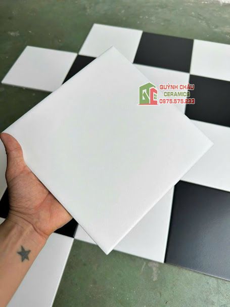 Gạch bông trắng mờ 20x20 xương đá trung quốc