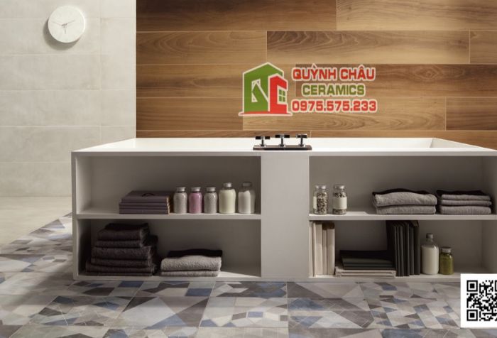 Gạch Italia 60x60 mờ họa tiết bông phối mix màu xi măng cao cấp