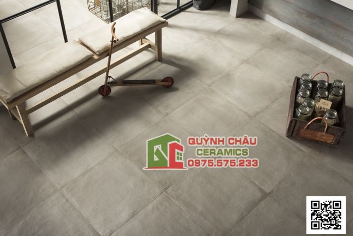 Gạch Italia cao cấp 60x60 mờ vân xi măng hiệu ứng màu bê tông