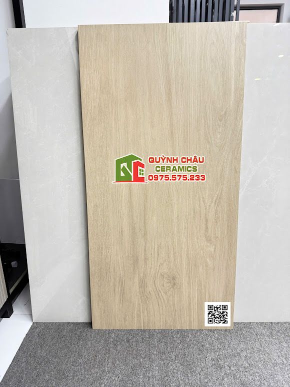 Gạch lát nền giả gỗ 60x120 màu kem cao cấp