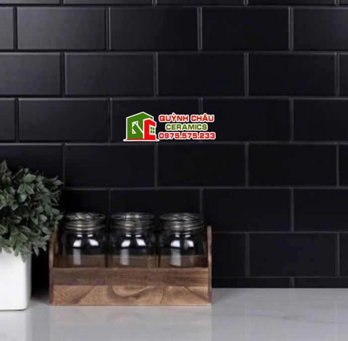 Gạch thẻ đen mờ 75x150 vát cạnh Gạch thẻ đen mờ 75x150 vát cạnh