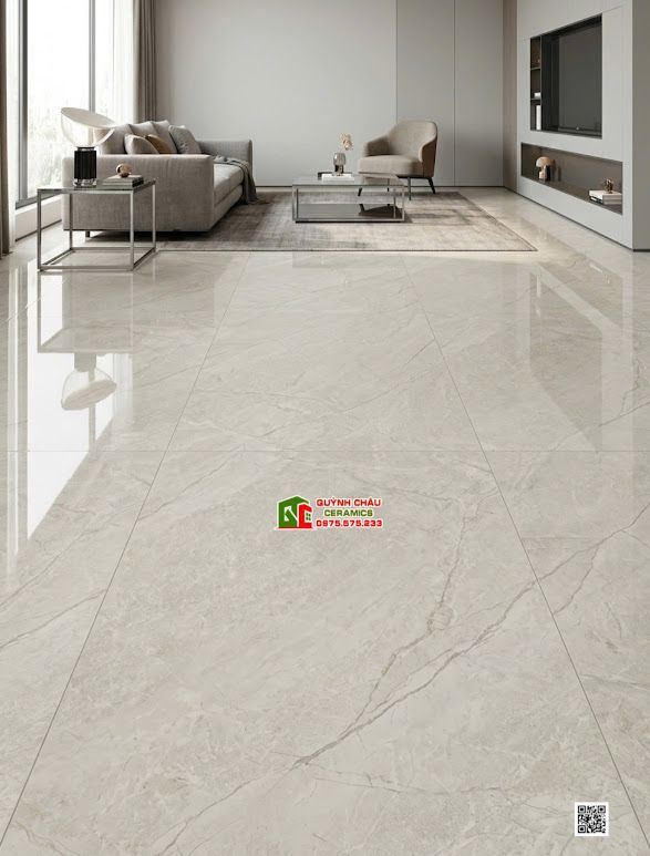 Gạch lát nền ấn độ 60x120 xám ghi vân đá bóng kiếng