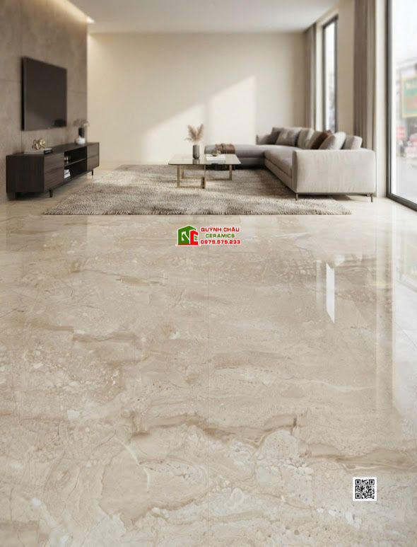 Gạch lát nền ấn độ 120x120 kem vàng vân đá Crema Mafil             