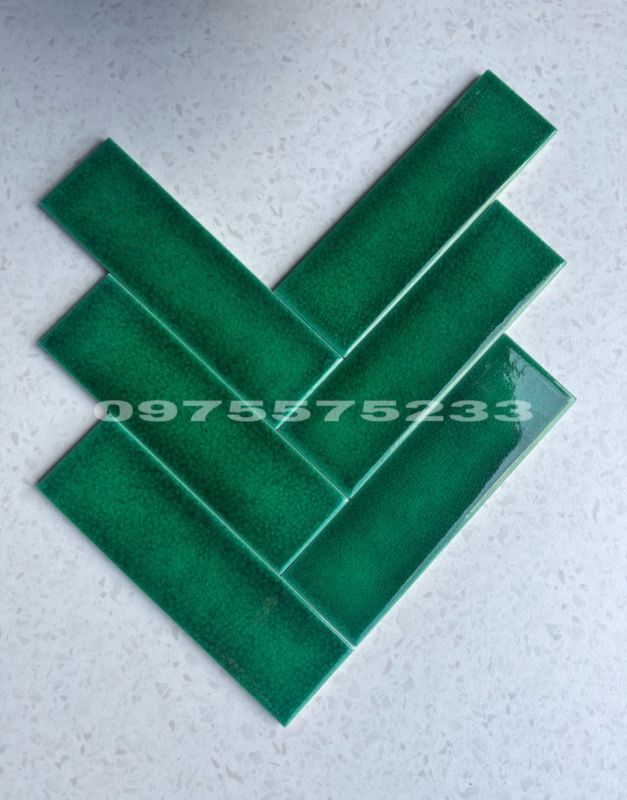 Gạch thẻ màu xanh ốp tường trang trí 6x20 giá rẻ