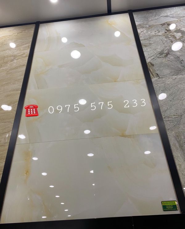 Những mẫu gạch 600x1200 bóng kiếng đẹp- Gạch 60x120 vân mây kem vàng siêu bóng kiếng