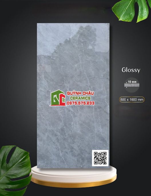 Gạch ốp lát 80x160 Apodio đá marble xám ghi bóng vi tinh 5280