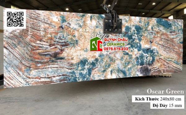 Đá ốp lát siêu dày 80x240 màu xanh ngọc thạch đẹp bóng kiếng ấn độ