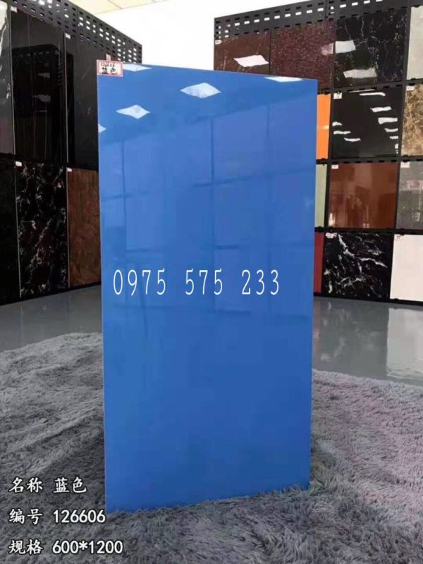 Gạch cao cấp 60x120 màu xanh nước biển siêu bóng đẹp
