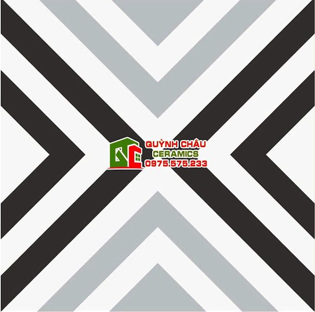 Gạch bông 20x20 hoạ tiết đen phối xám