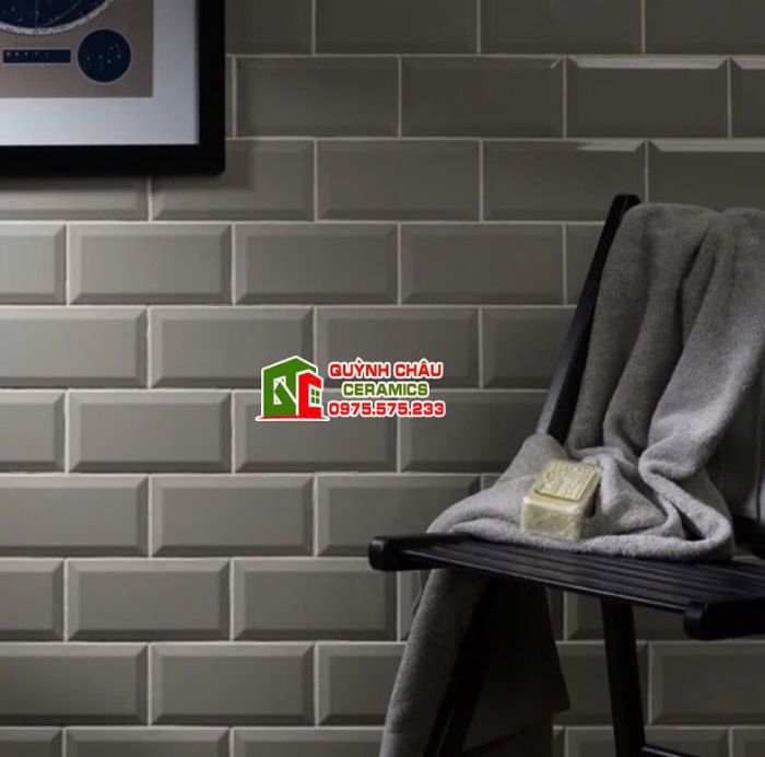 Gạch thẻ xám vát cạnh 75x150 bóng