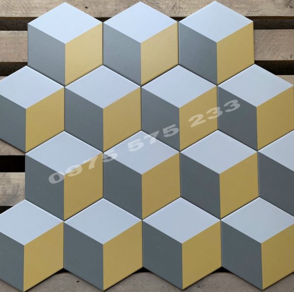 Gạch 20x23 lục giác màu 3D trang trí đẹp 
