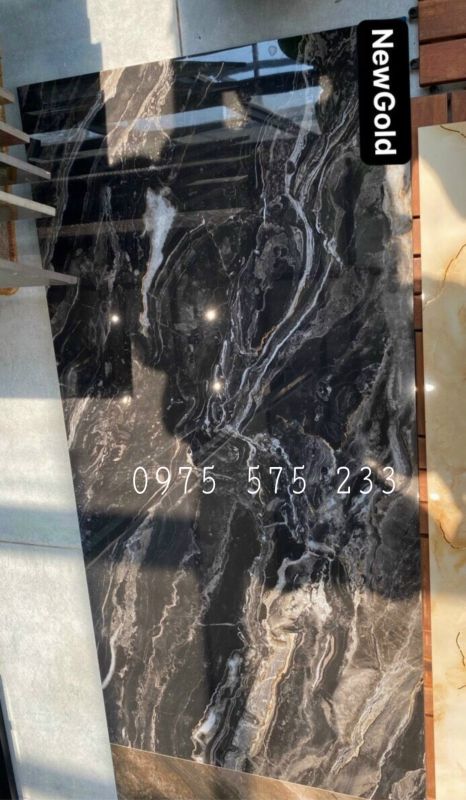 Gạch khổ lớn 60x120 vân đá đen khắc kim nổi bật khắc kim cao cấp 02