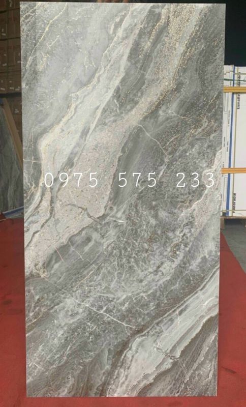 Gạch lát nền vân đá xám 60x120 đồng chất nhũ vàng khắc kim cao cấp 06